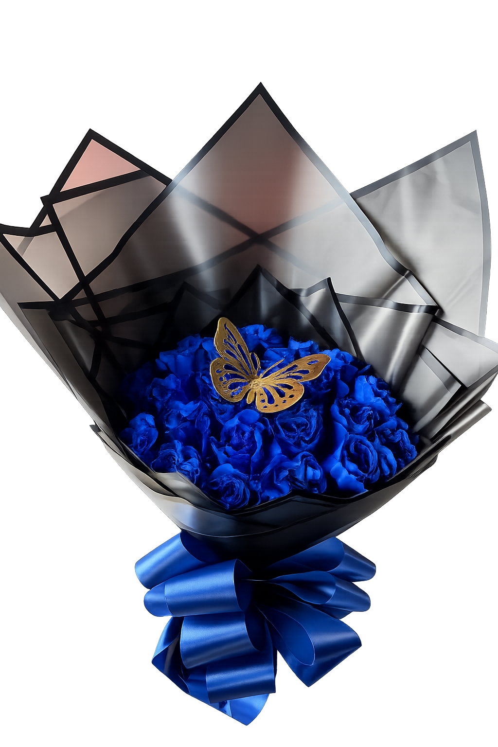 24 blue roses